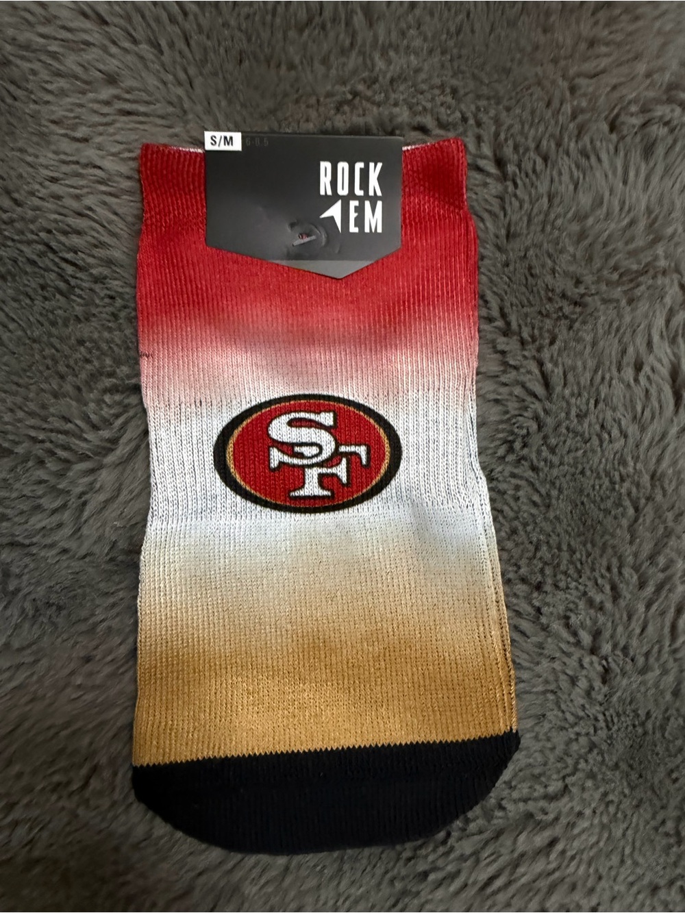 Rock 'Em San Francisco Gradient Crew Sock - Red/White/Gold